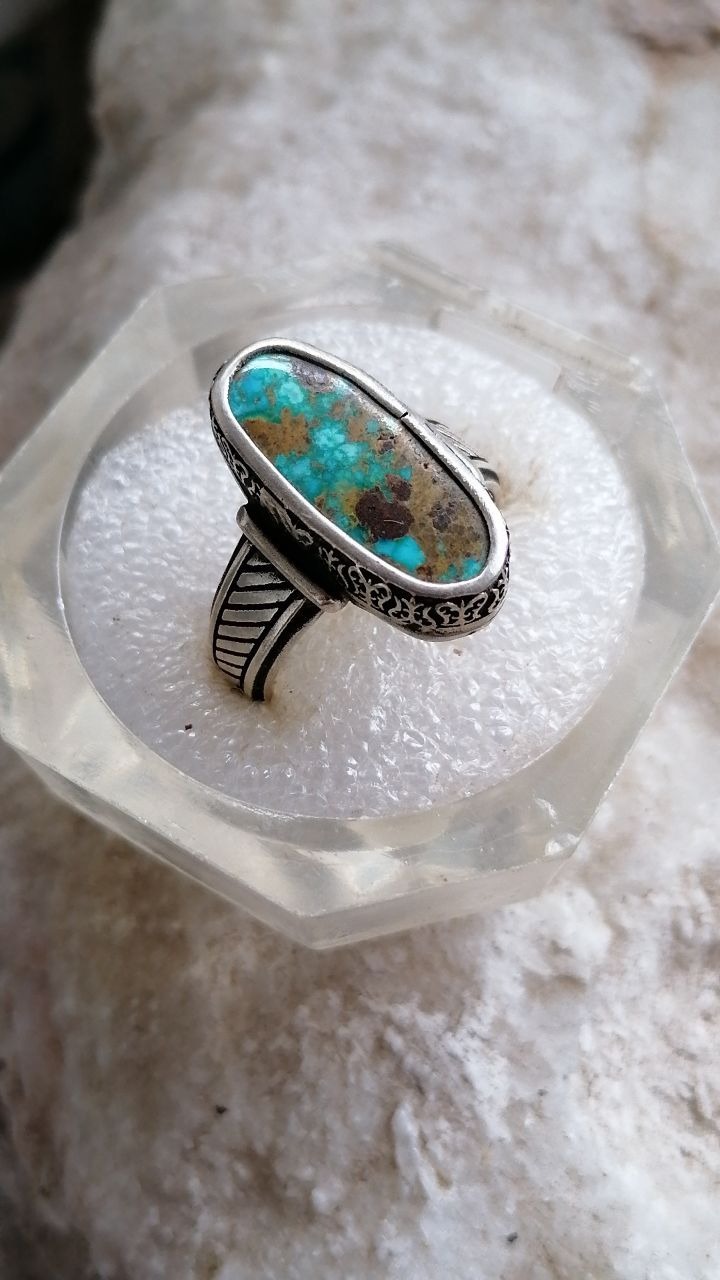انگشتر نقره فیروزه نیشابور قدیمی فابریک دستساز