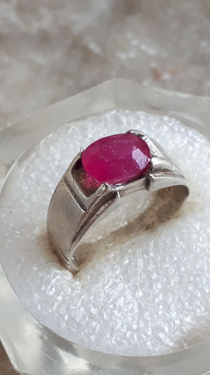 انگشتر نقره یاقوت قرمز اصل معدنی