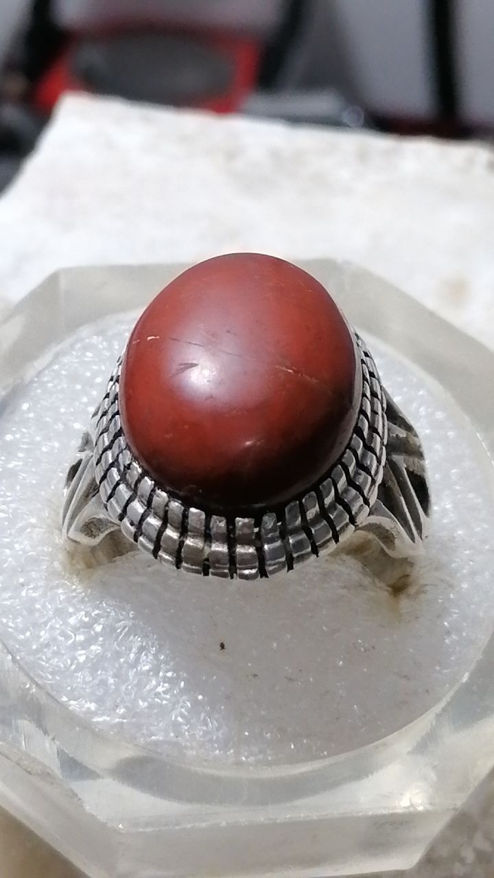 انگشتر نقره جاسپر دستساز و مهردار