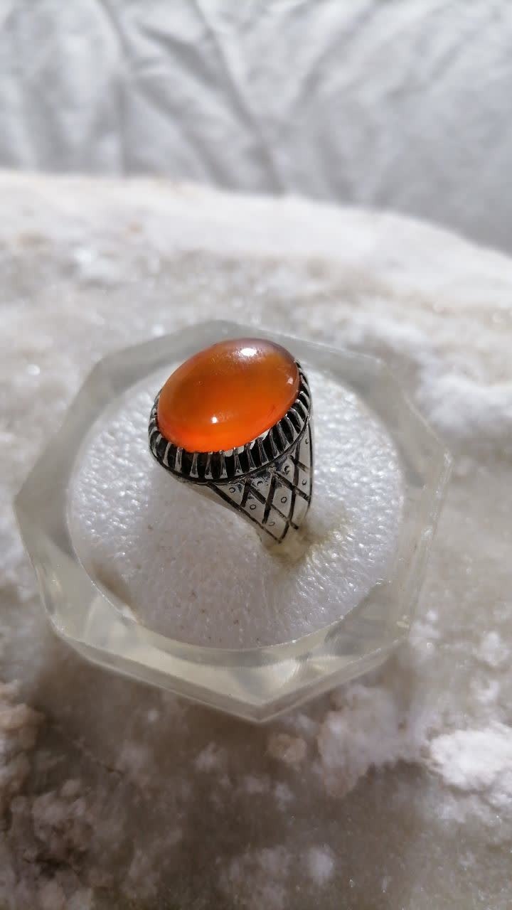 انگشتر نقره عقیق یمن دستساز