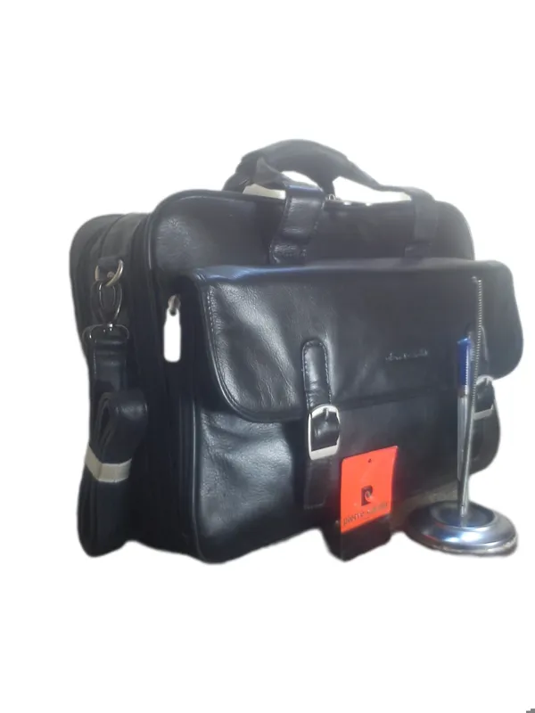 کیف چرم طبیعی پیر گاردین چمدان اداری Pierre cardin