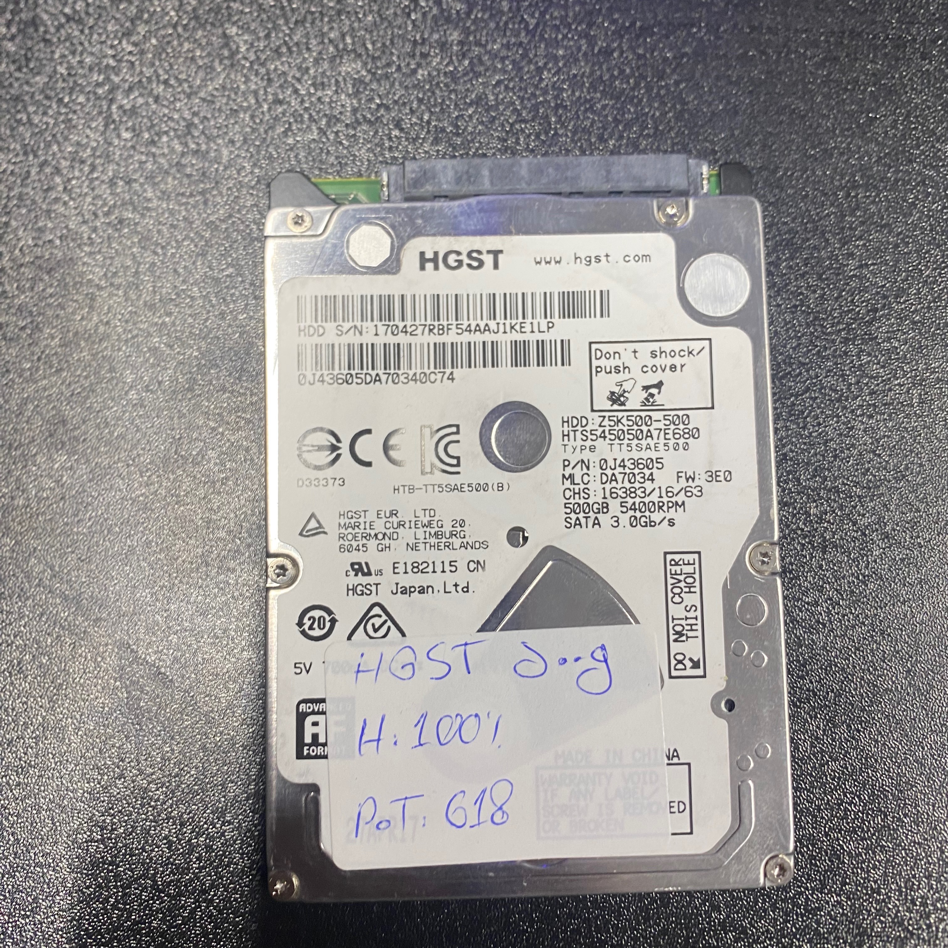 هارد HGST سلامت 100 درصد 500 گیگ