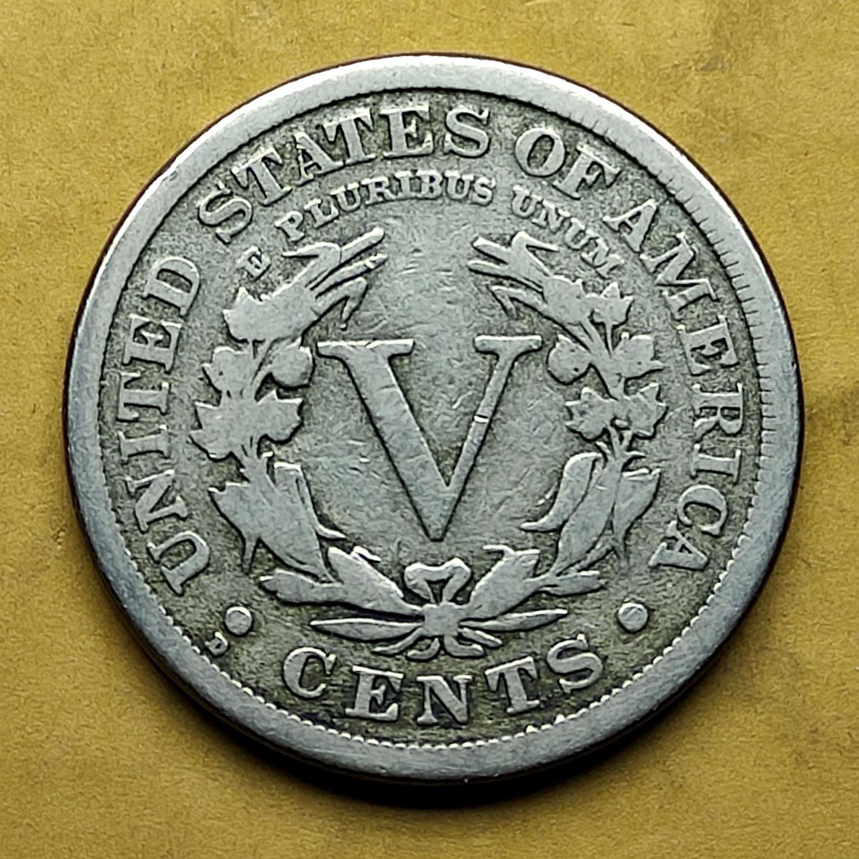 سکه فوق نایاب 5 سنت لیبرتی 1912D آمریکا