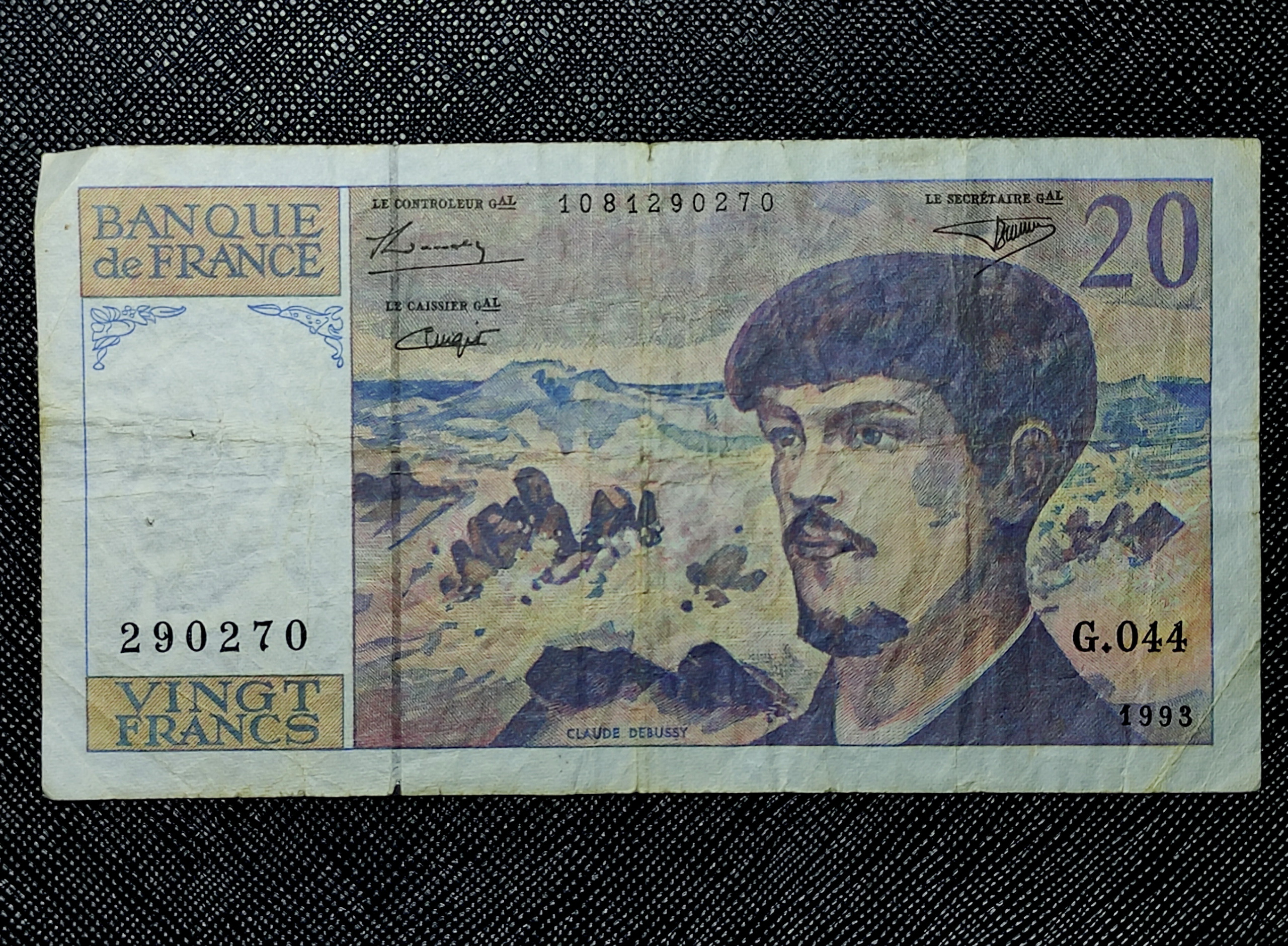 اسکناس زیبای تابلویی 20 فرانک فرانسه 1993