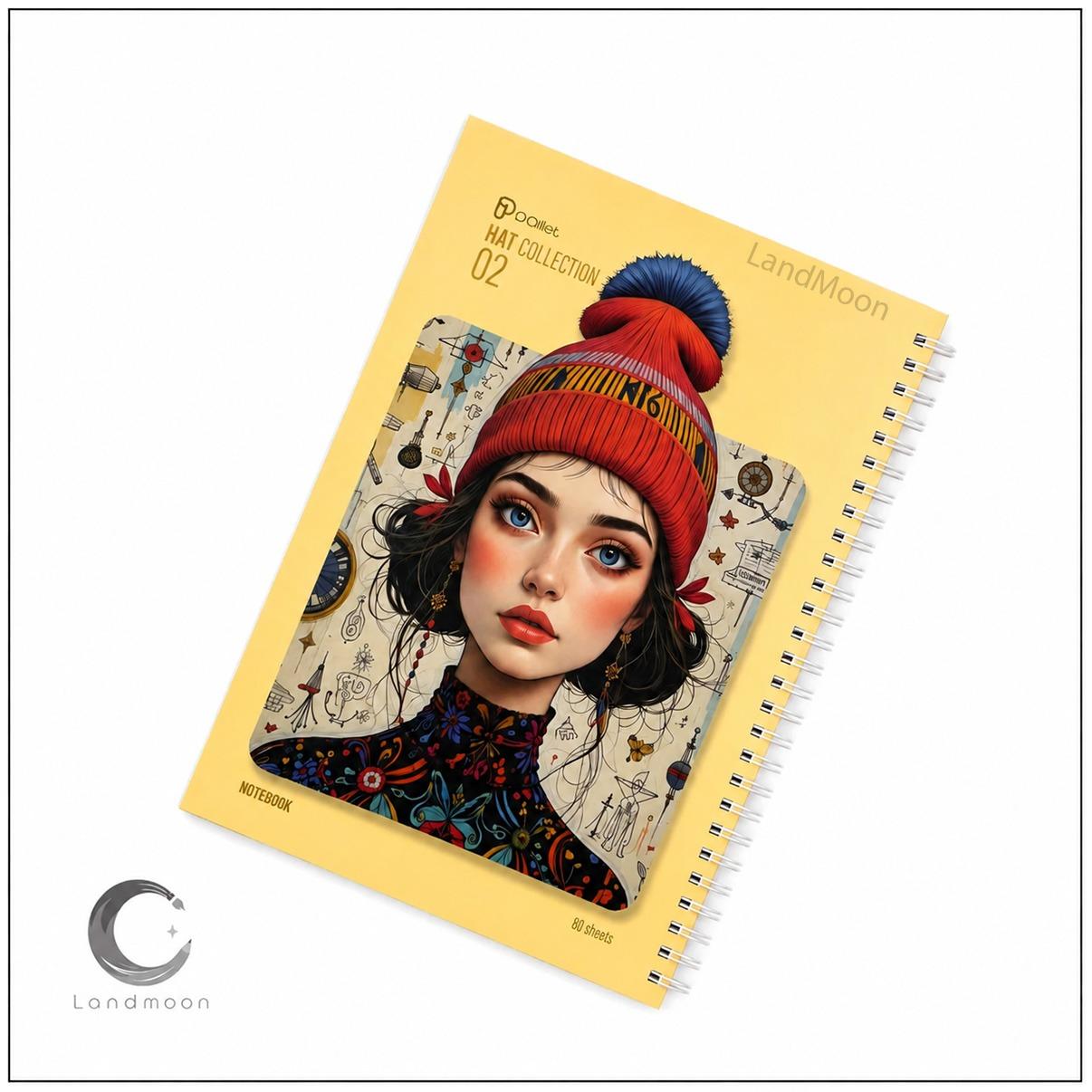 دفتر دخترانه خط دار 80 برگ مارک پالت کد NB003