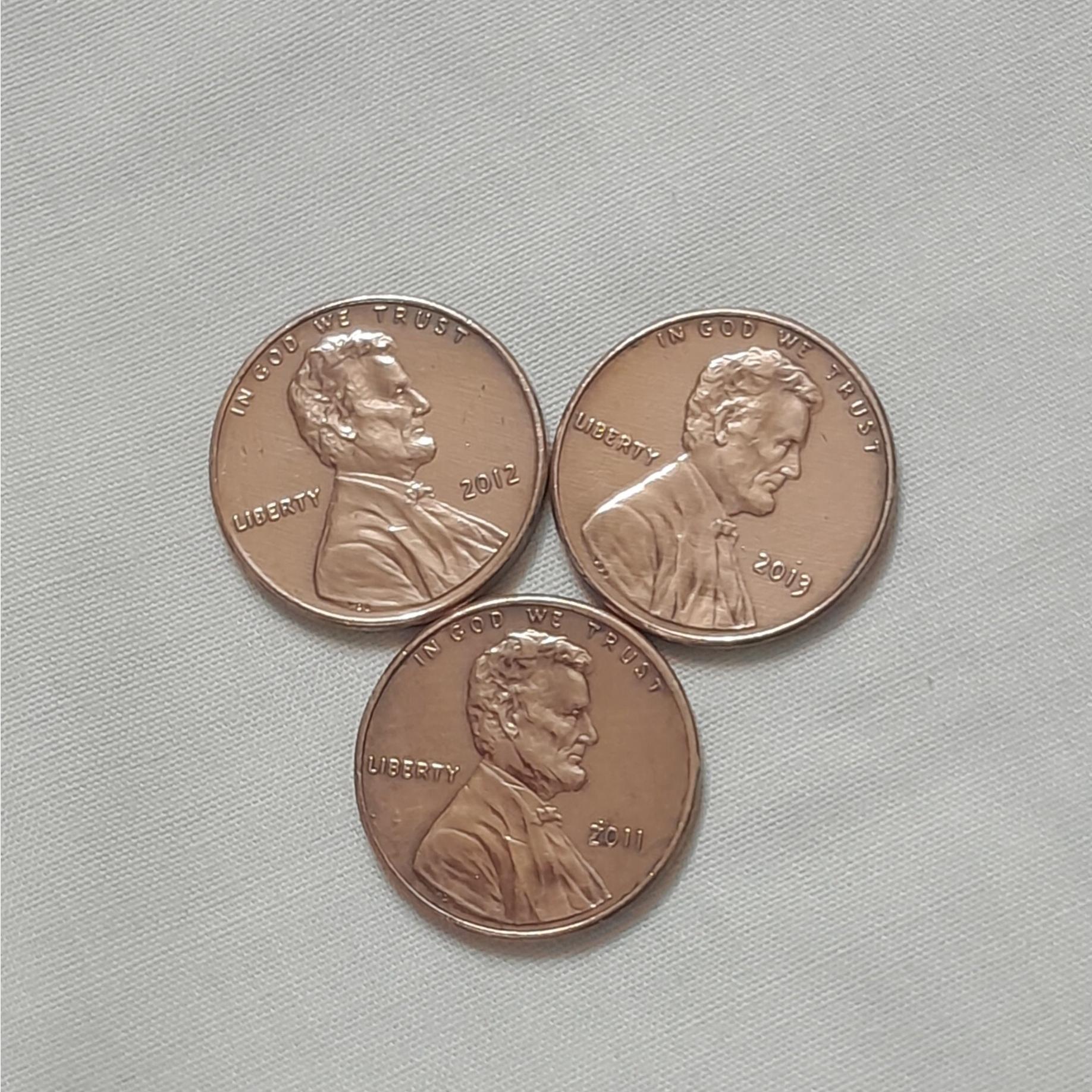 سکه یک سنت 2011 و 2012 و 2013