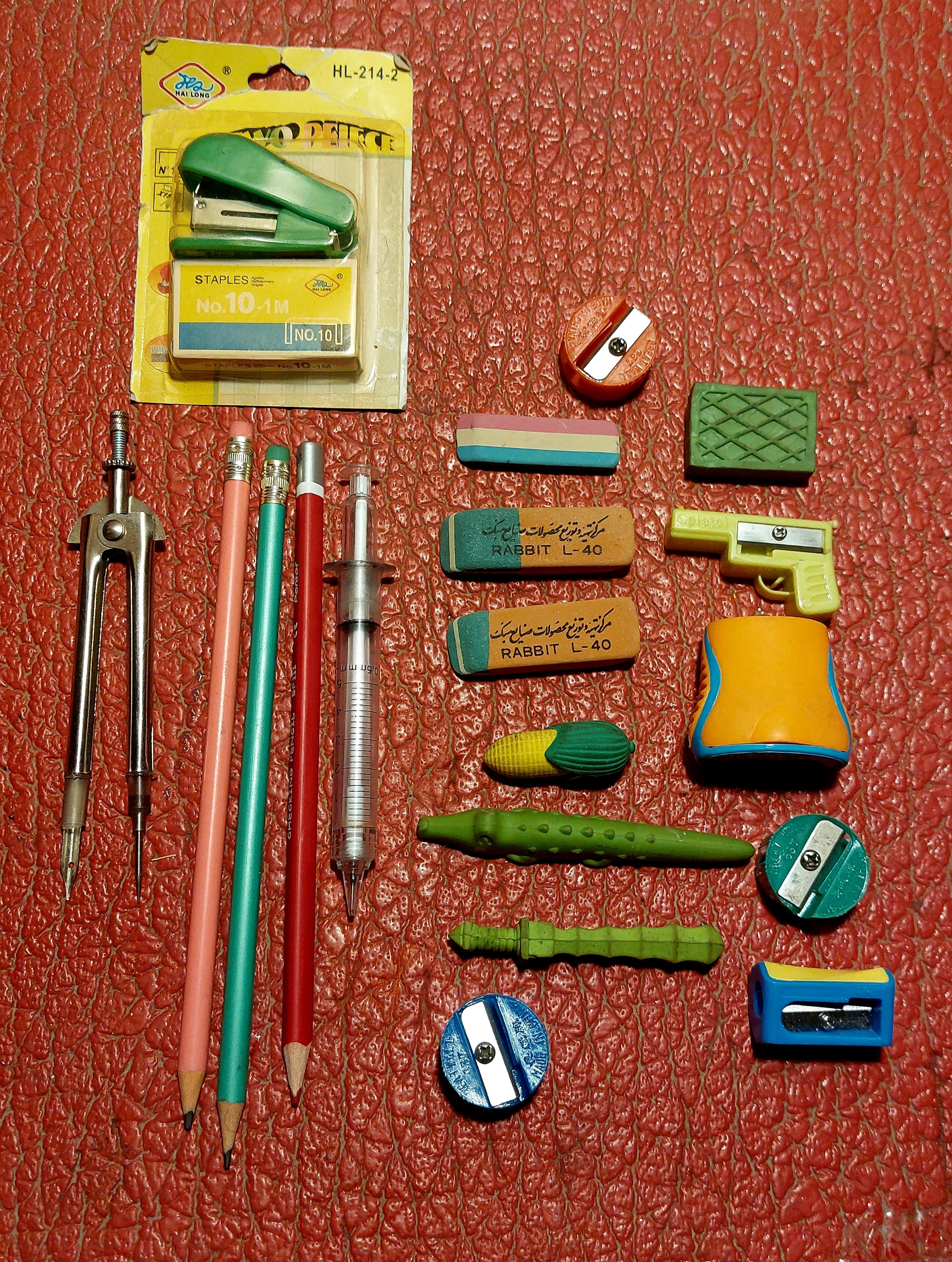 مجموعه کلکسیونی مداد،تَراش و مدادپاک کن قدیمی