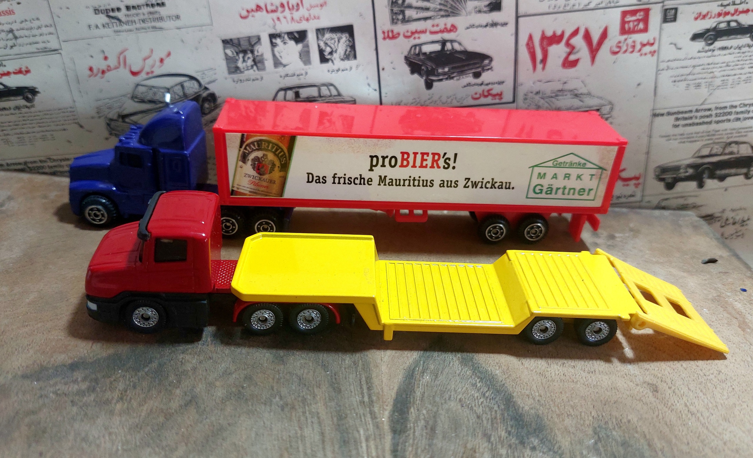 2 عدد کامیون فلزی قدیمی کلکسیونی، آکبند،اورجینال