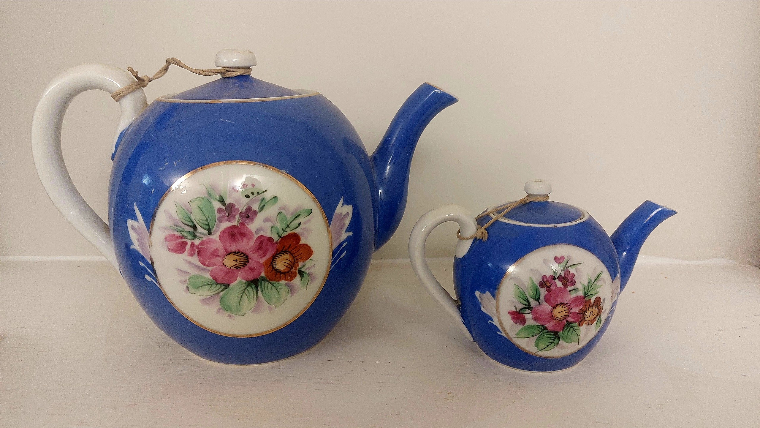 جفت قوری بسیار قدیمی گردنر،کلکسیونی،تمیز و سالم