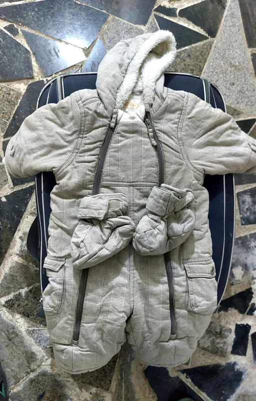 لباس سرهمی زمستانی نوزاد با کفش،آکبند،سفارش سوئد