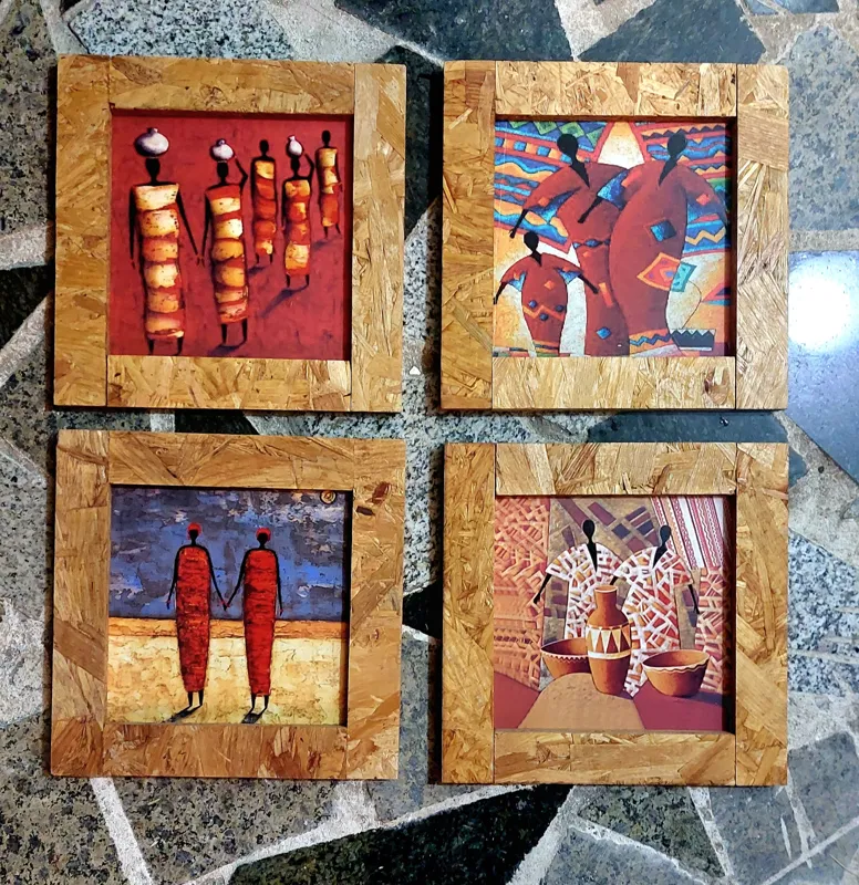 4 عدد تابلو نقاشی با قاب چوبی،اکبند