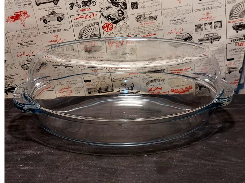 ظرف پیرکس دوتکه خارجی مخصوص پذیرایی و فر،آکبند