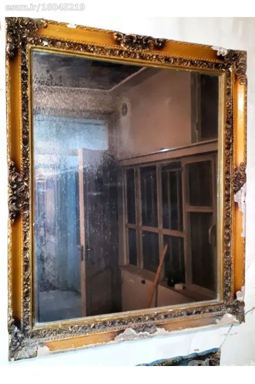 آینه و قاب چوبی بزرگ بسیار قدیمی،دوره قاجار،آنتیک