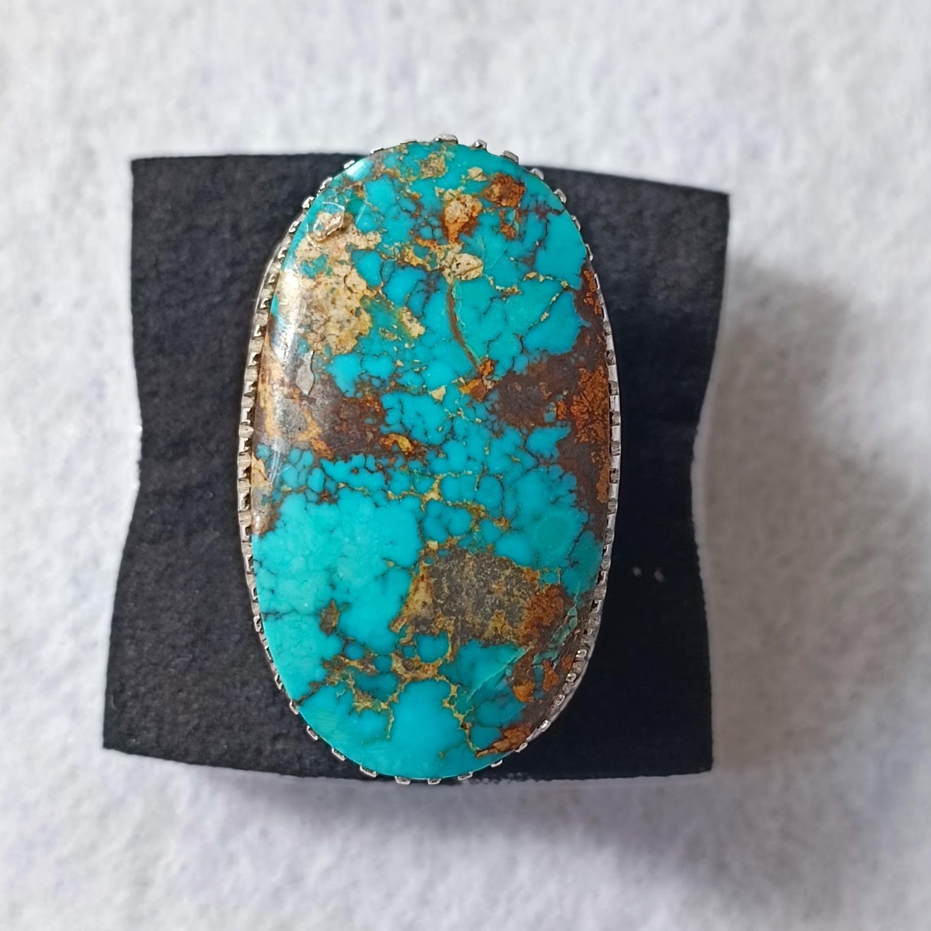 انگشتر فیروزه طبیعی واصیل رکاب دستساز شاهرخ