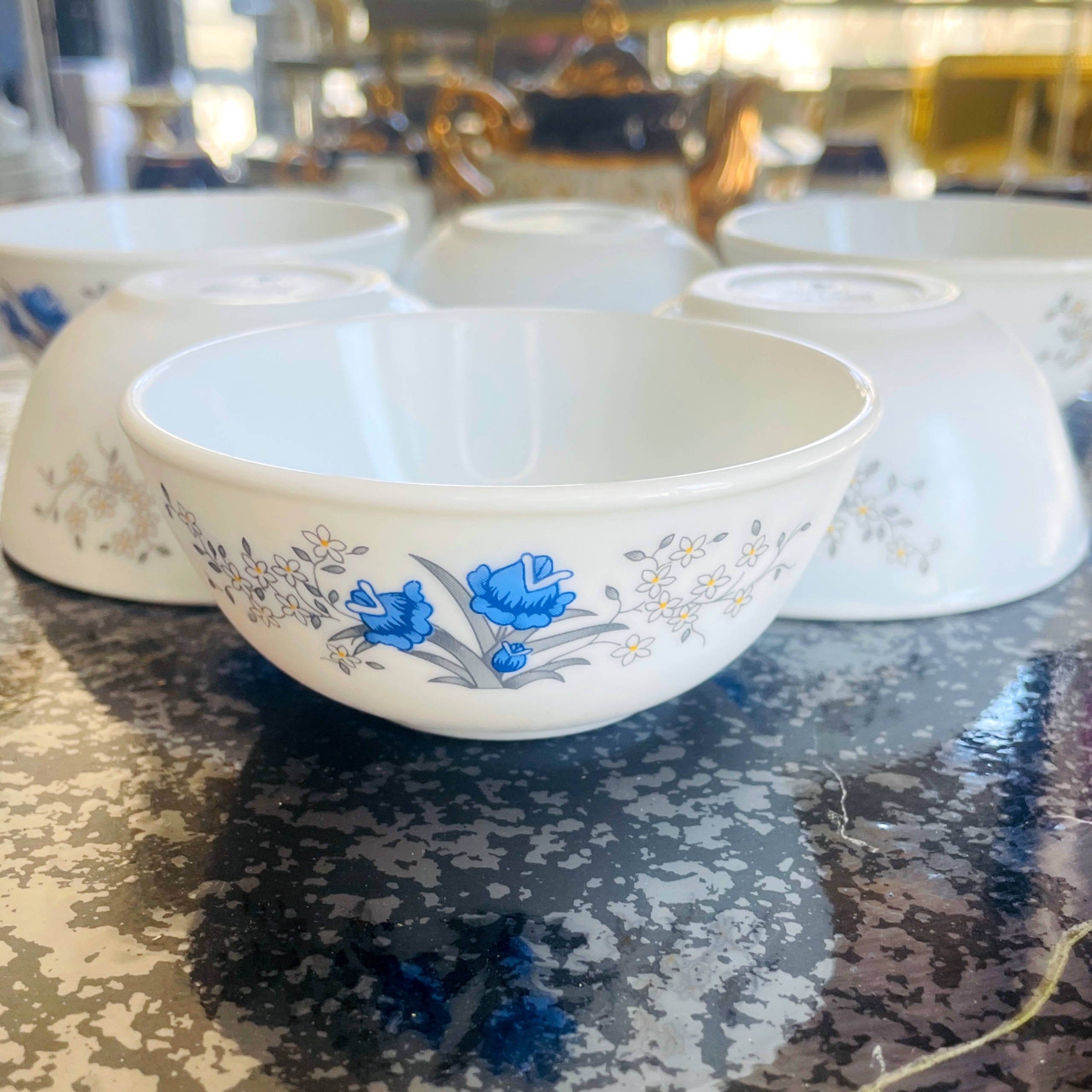 پیاله ترشی آرکوپال گل آبی بسته 6 عددی