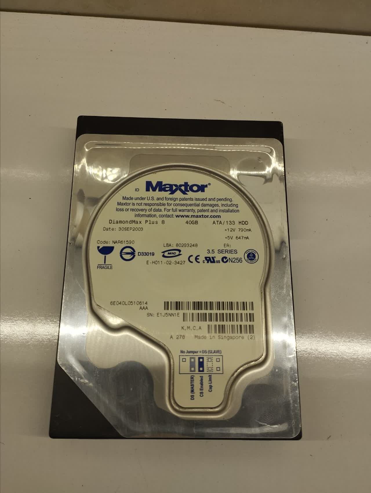 هارد 40 گیگ مکستور