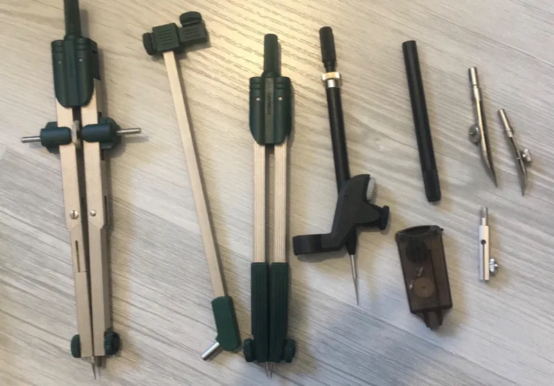 ست پرگار و وسایل رسم مهندسی آلمانی