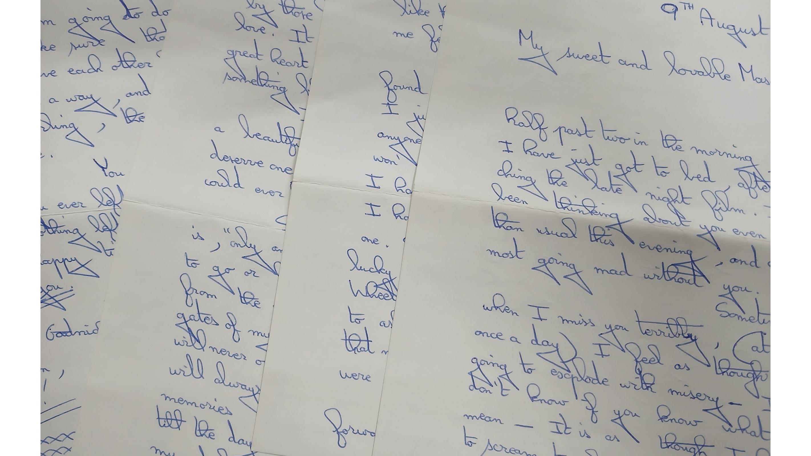 نامه عاشقانه کلکسیونی قدیمی 1980 هفت صفحه