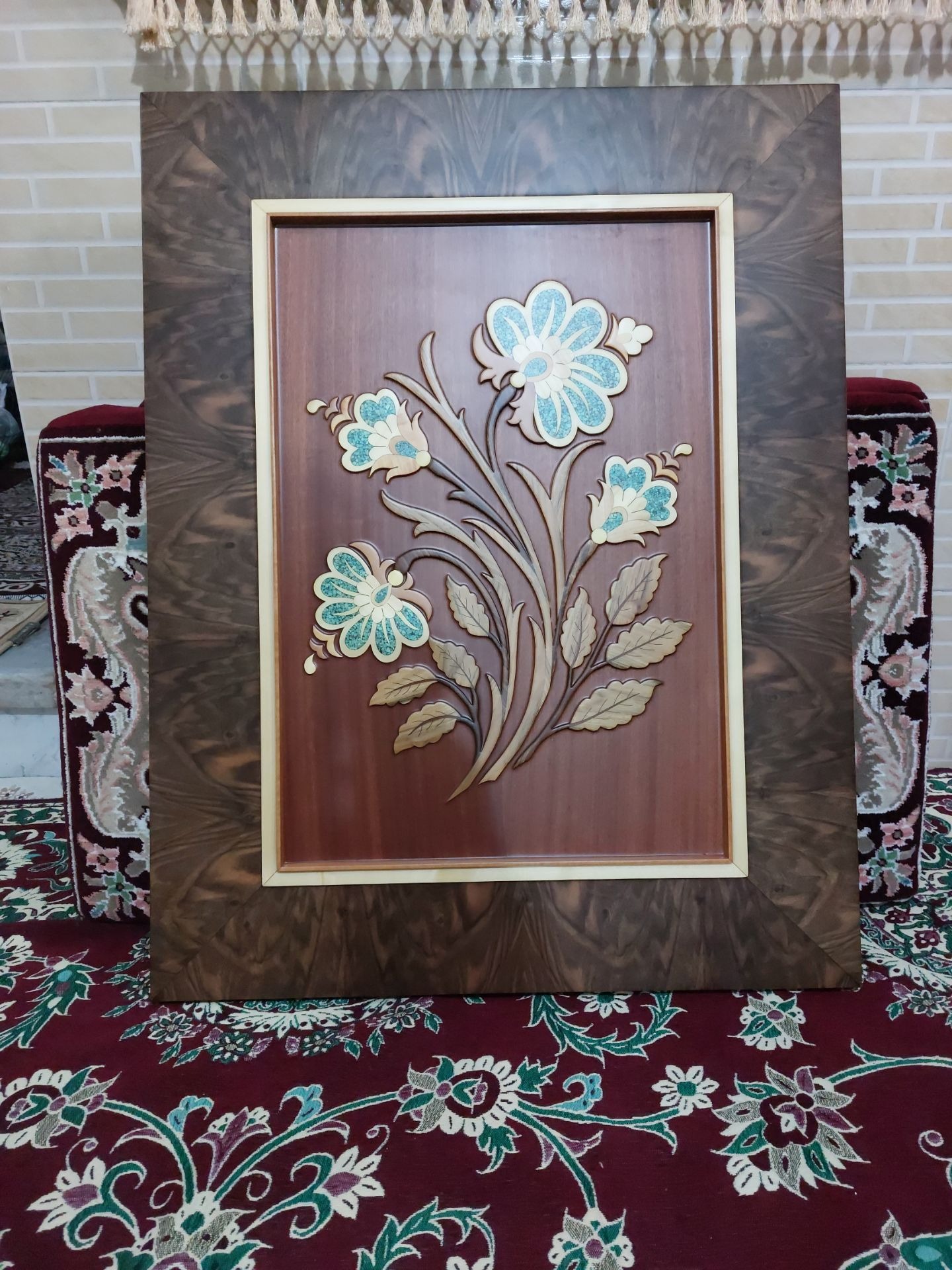 تابلو معرق کاری و فیروزه کوبی طرح ترنم