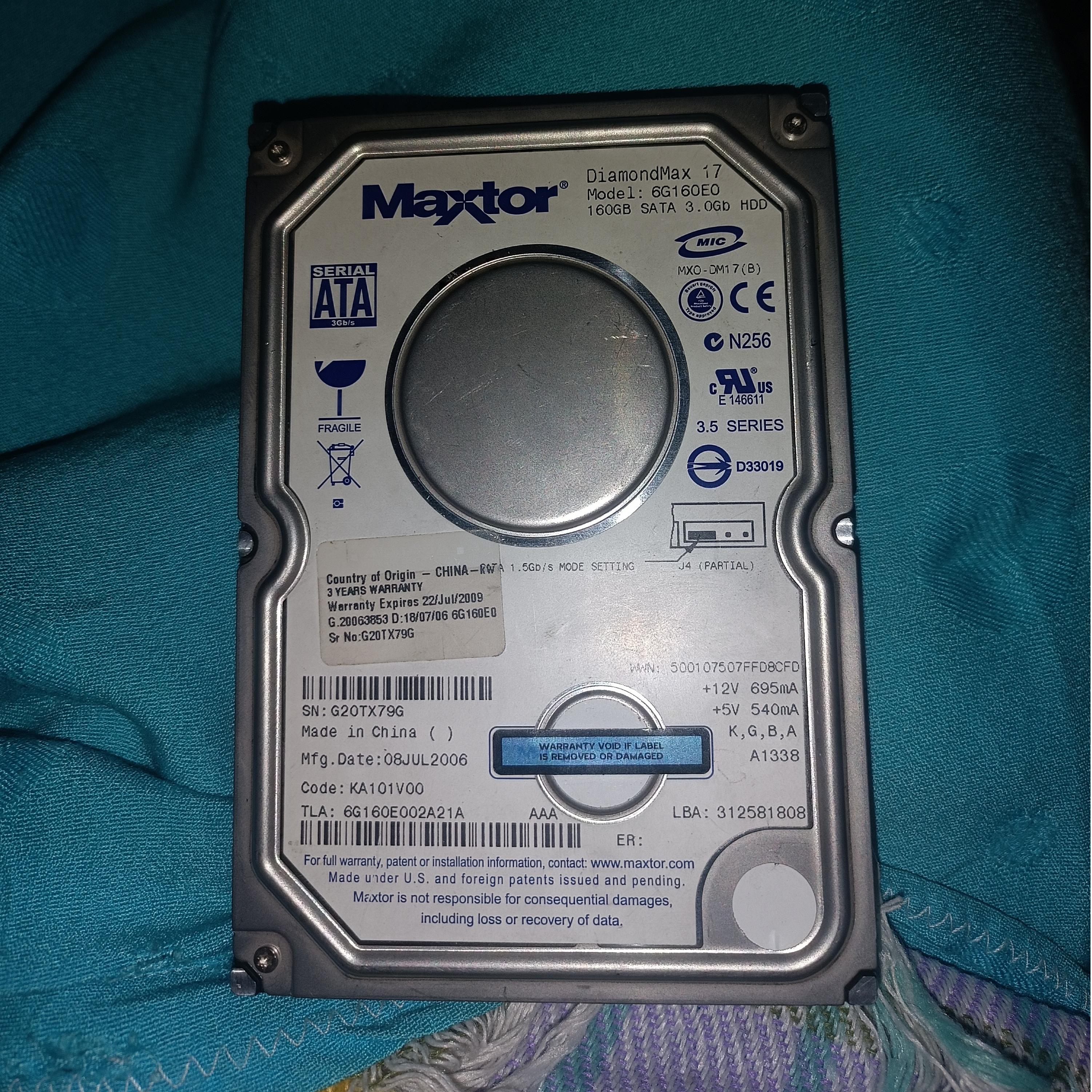 هارد کمیاب مکستور 160 گیگ