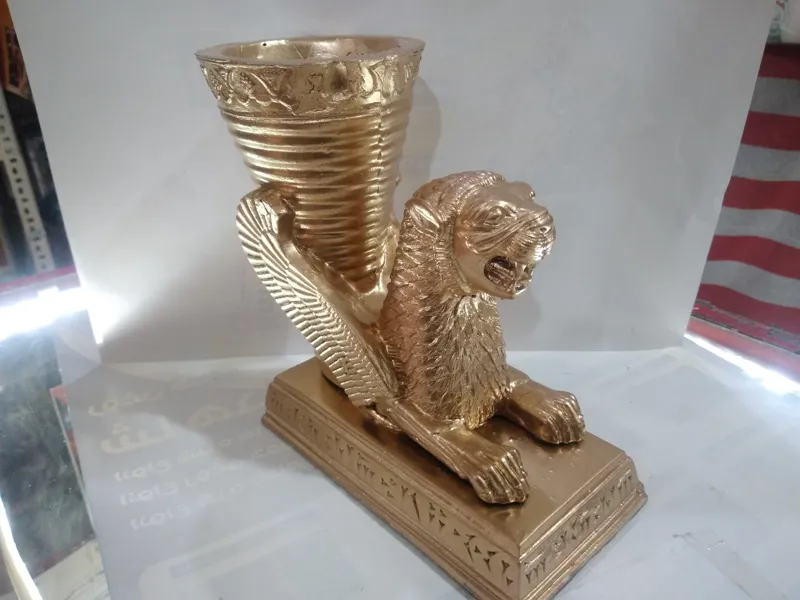 مجسمه شیر سنگی طلایی مدل ریتون