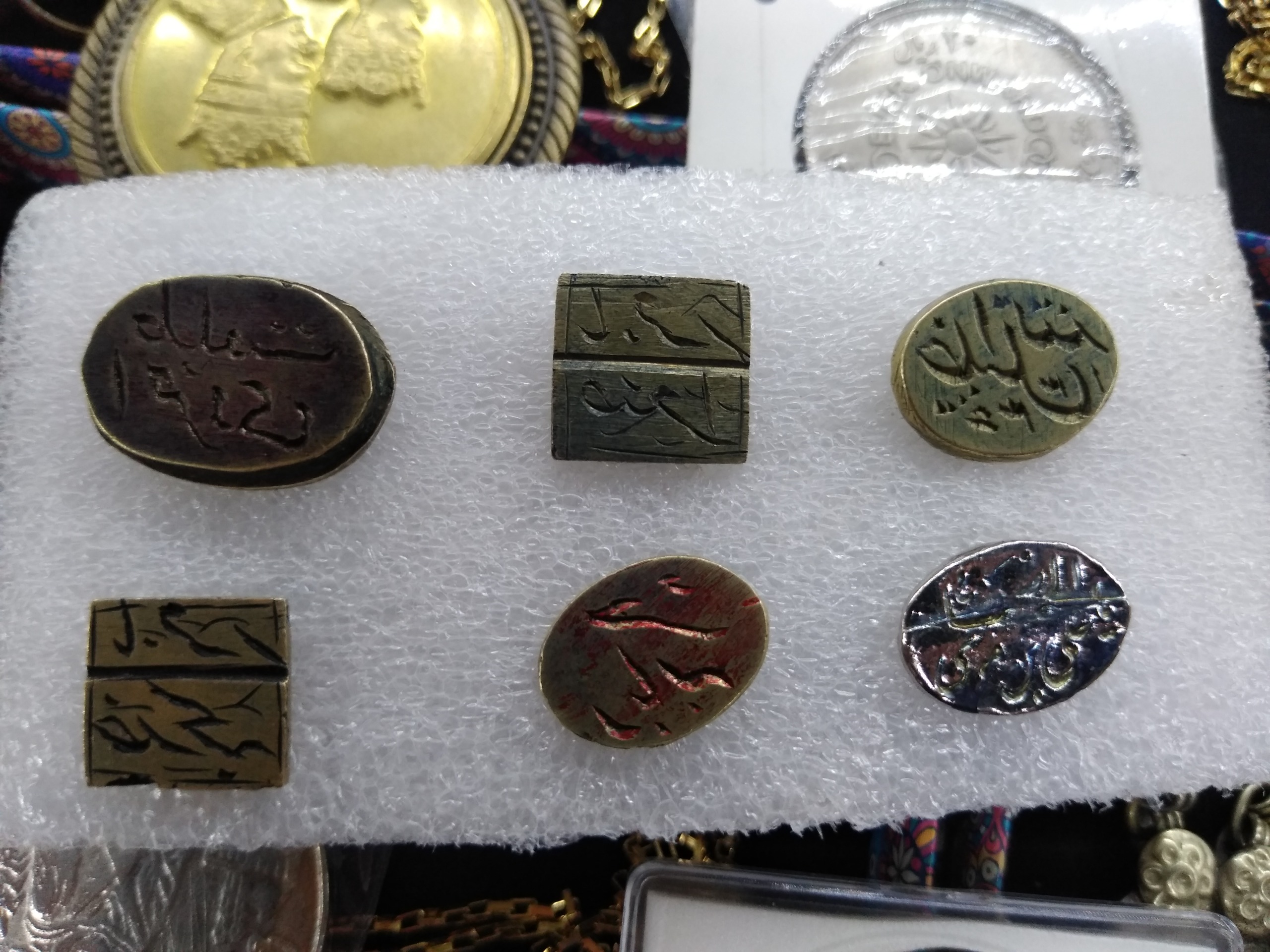 6عدد مهر فلزی برنجی قدیمی