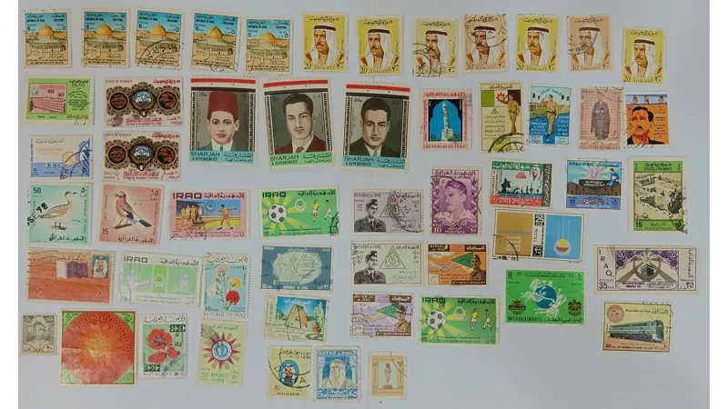 53عدد تمبر عربی مختلف مهرخورده