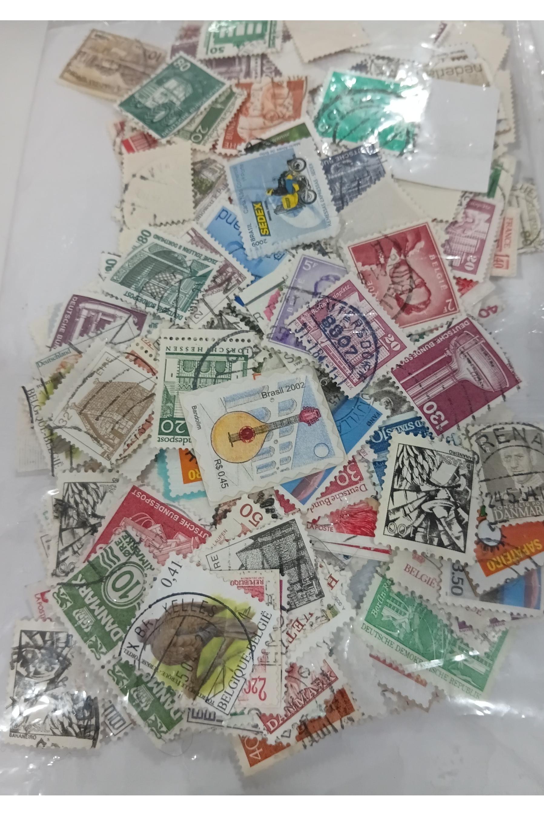 300عدد تمبر باطل شده خارجی کوچک با تکرار