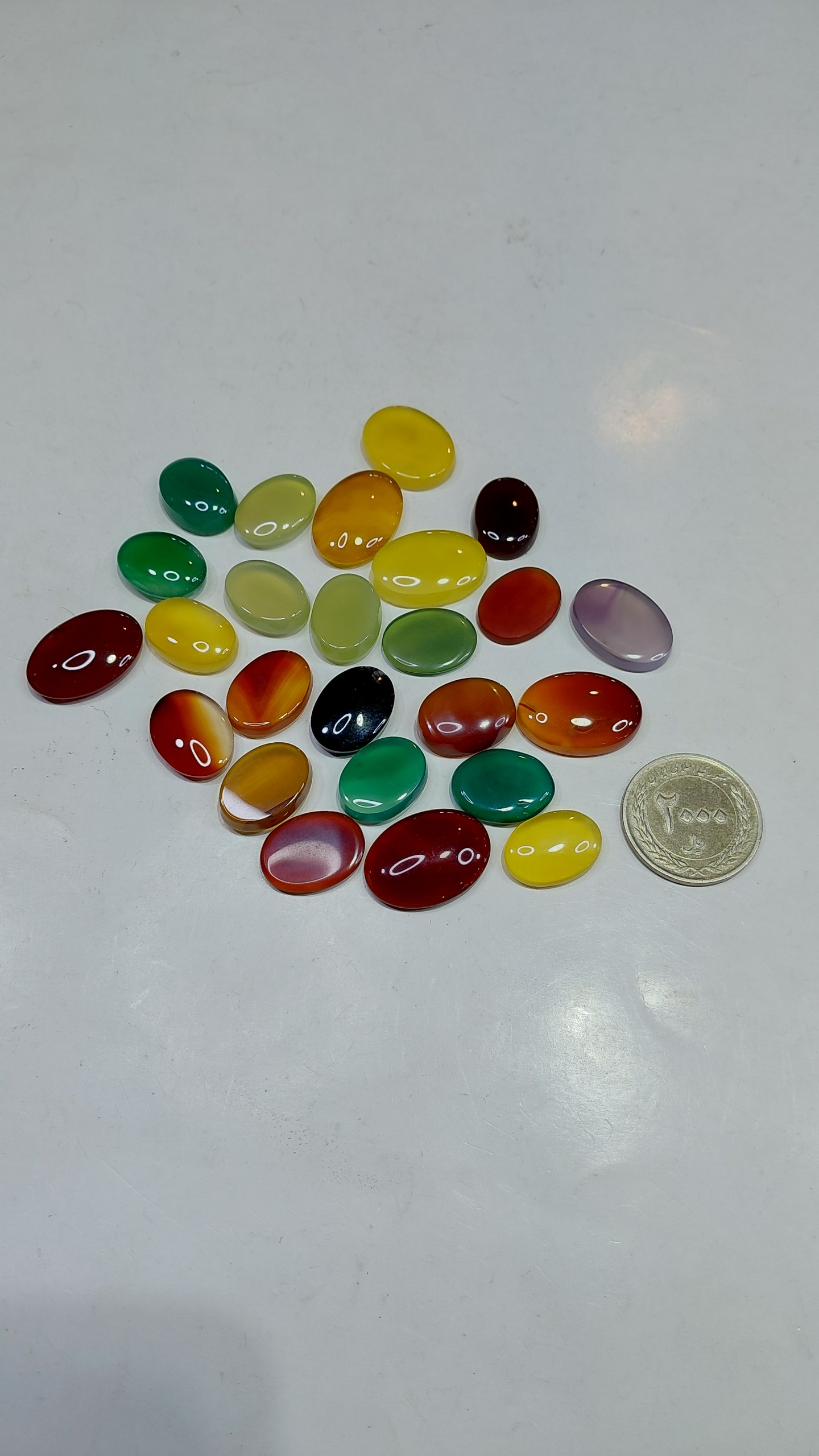 25 عدد عقیق تراش عدسی (A223)