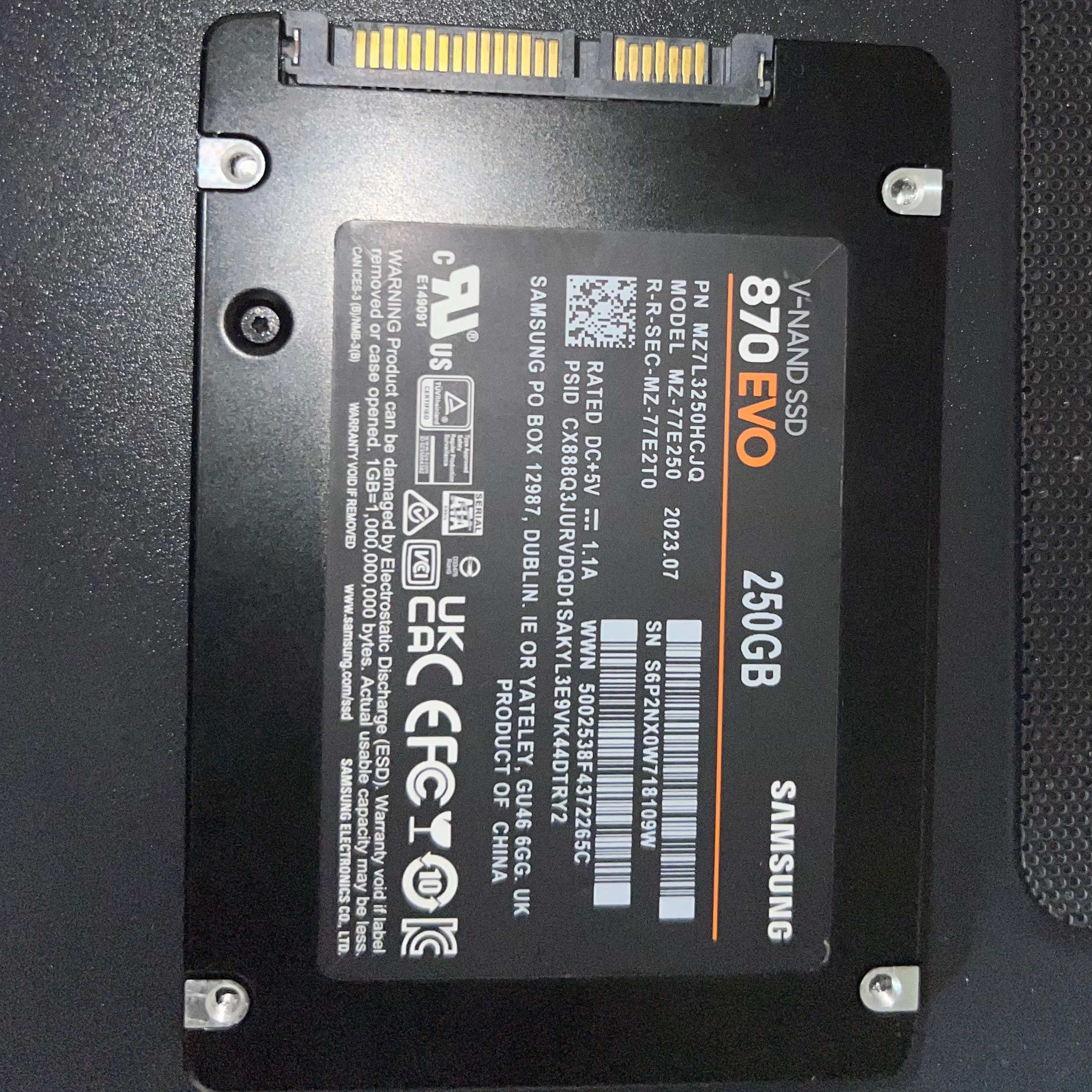 SSD Samsung 870Evo 256g