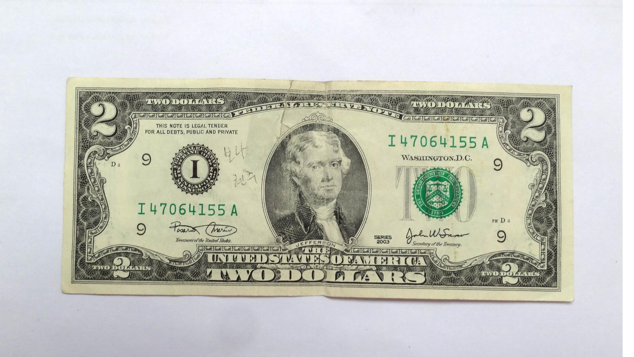 اسکناس 2 دلار آمریکا