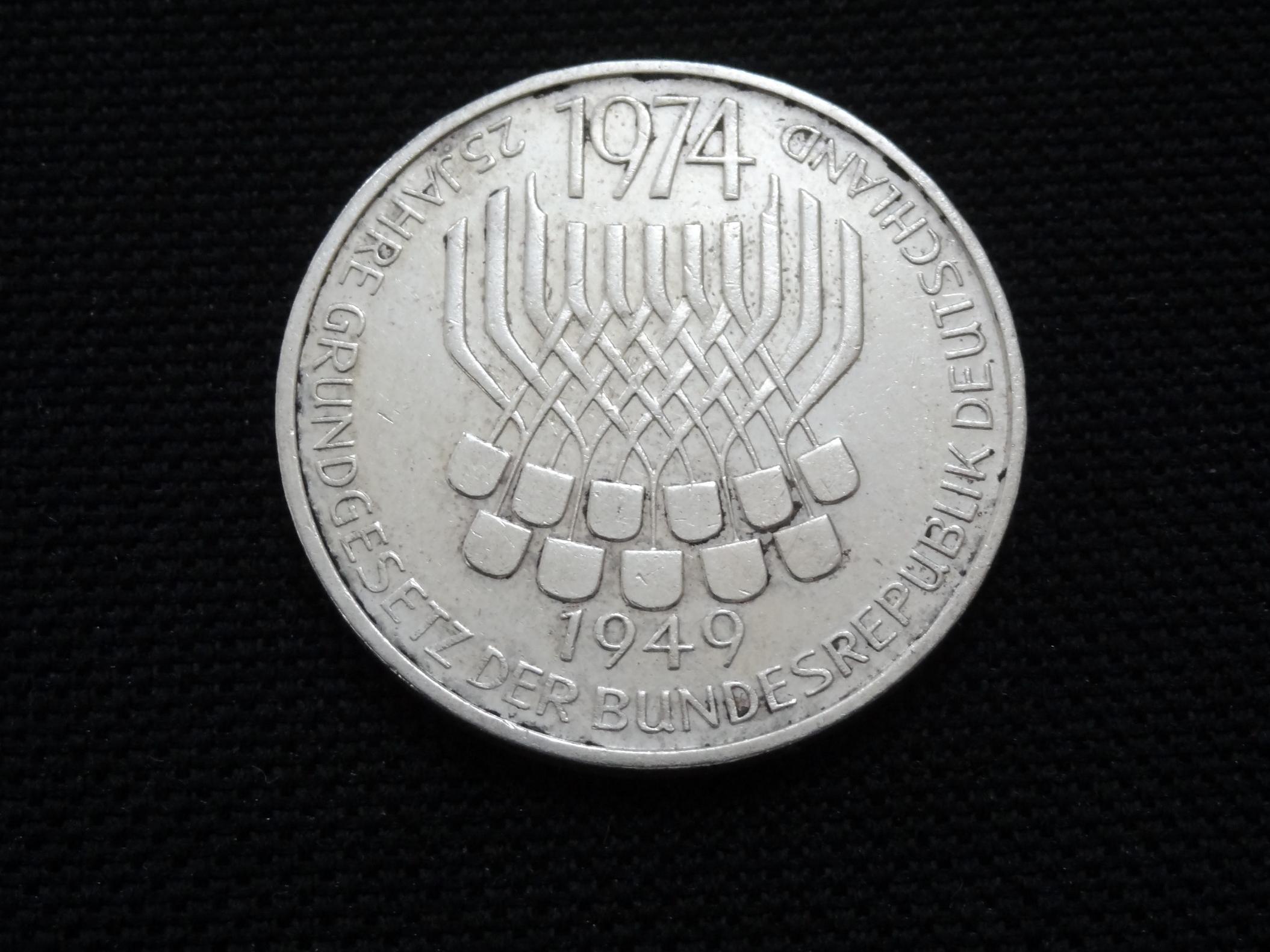 سکه نقره 5 مارک 1974 آلمان