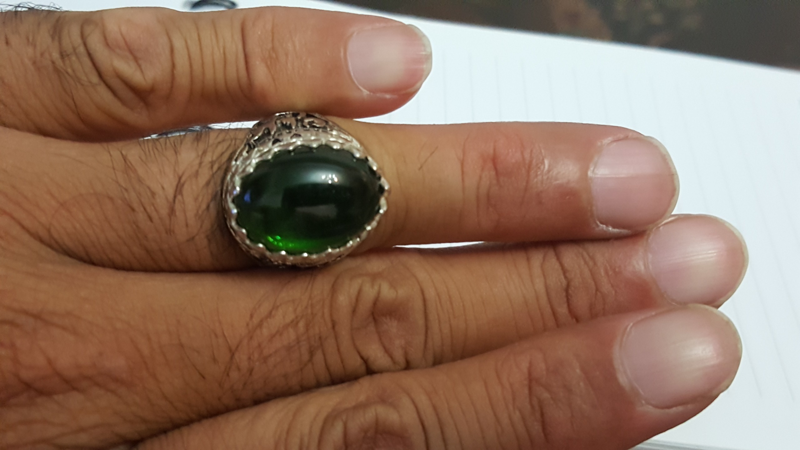  انگشتر جدید سوار ماشینی با نگین بدل وزن 8/5گرم
