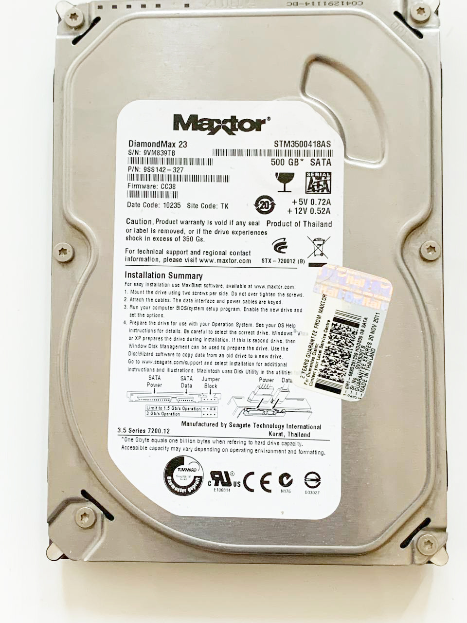 هارد داخلی کامپیوتر 500 گیگ برند MAXTOR