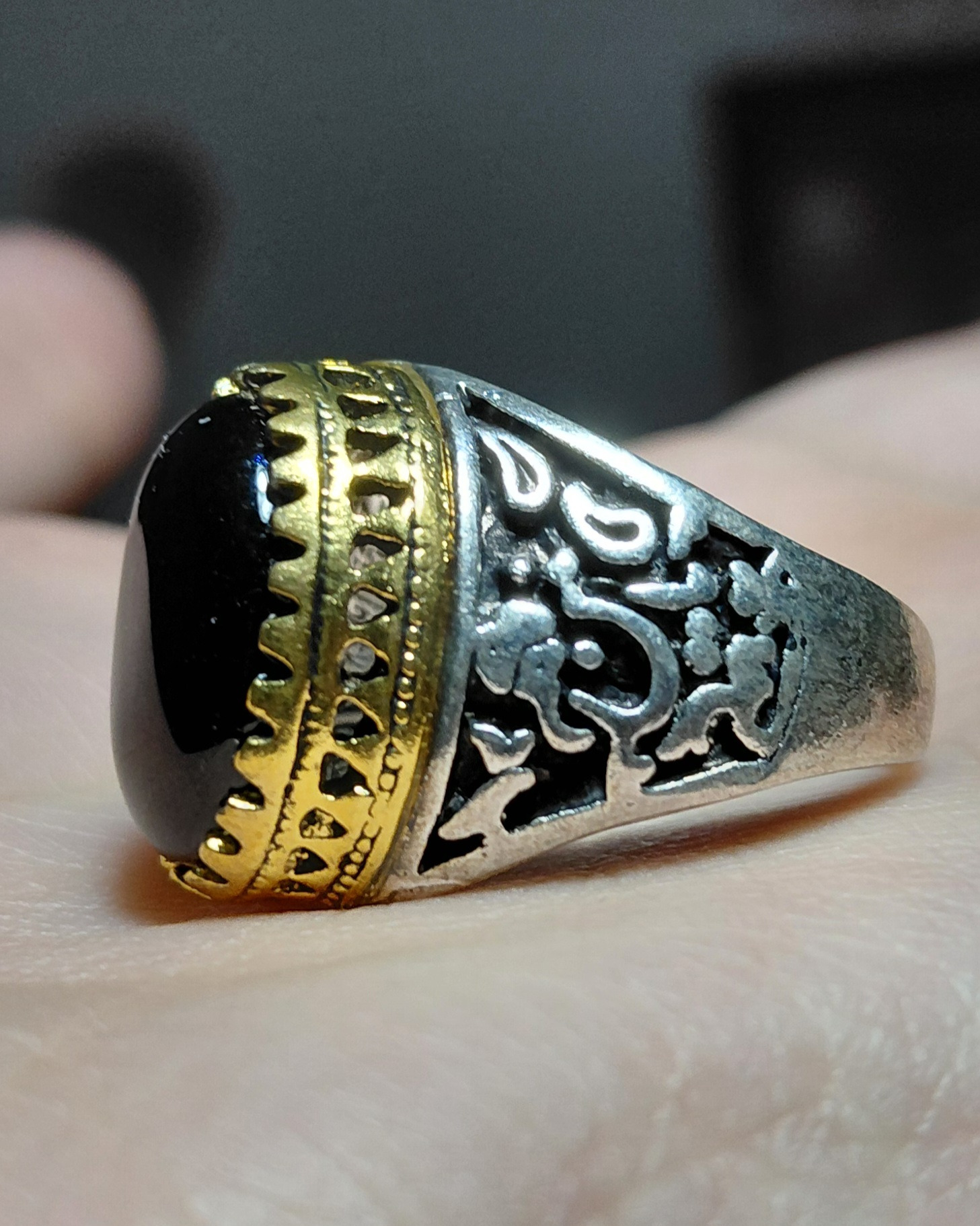 انگشتر عقیق  سیاه