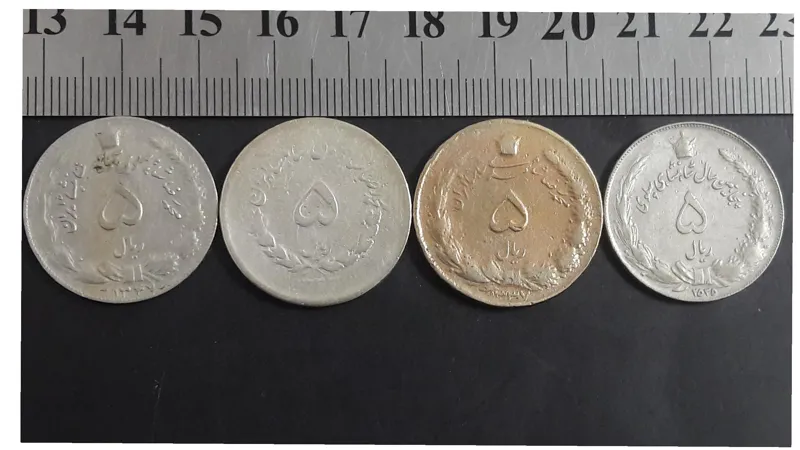 4 عدد سکه 5 ریال متفاوت محمد رضا پهلوی J