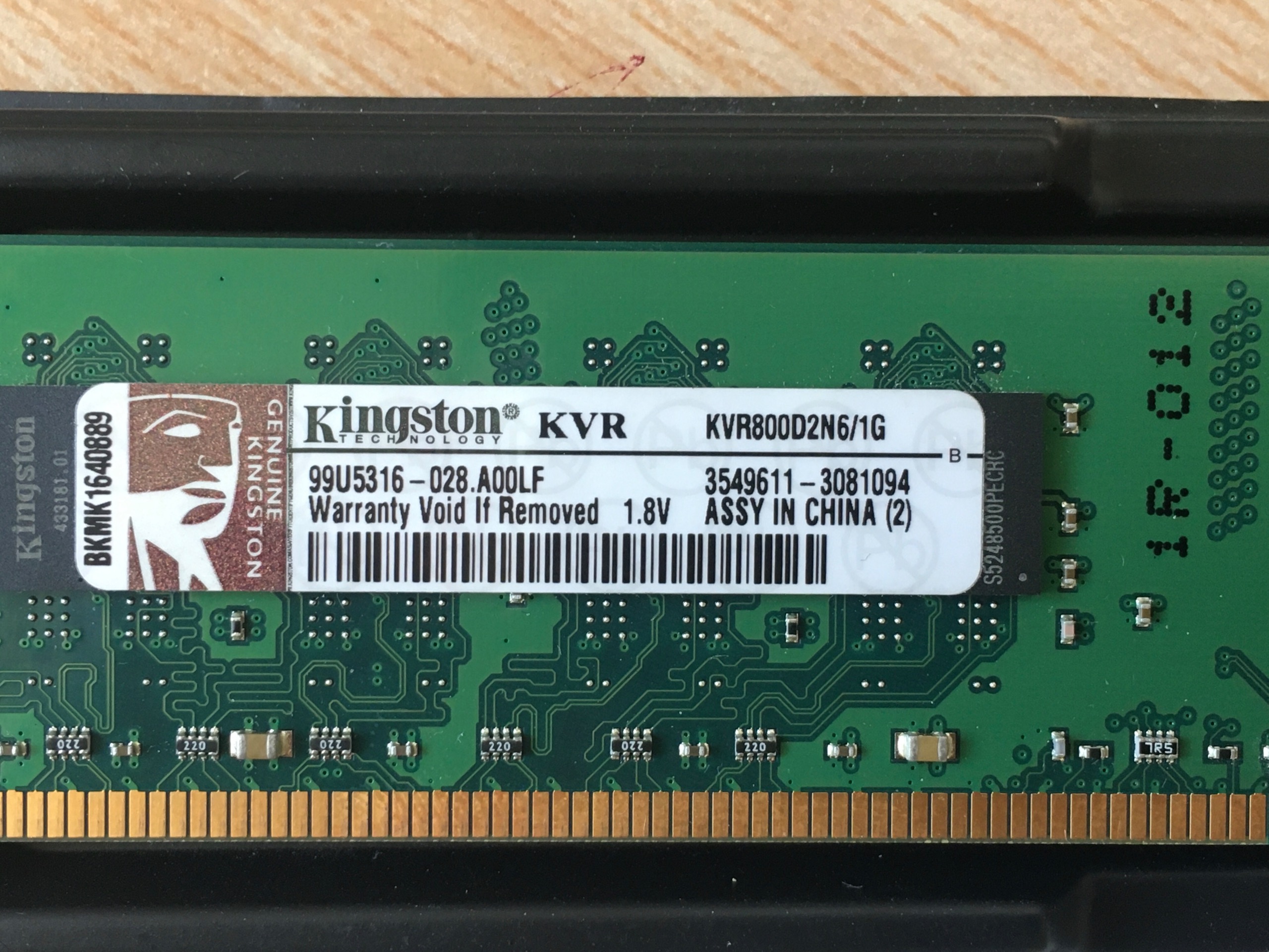 رم یک گیگ کینگستون اصلی DDR2 800MHZ