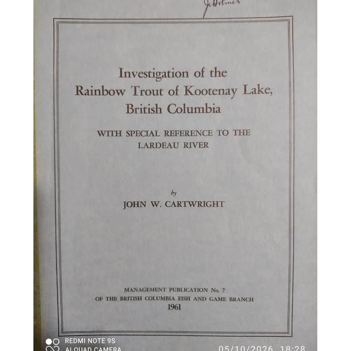 Investigation of the rainbow trout