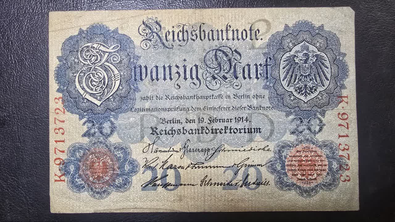 اسکناس 20 مارک آلمان 1914