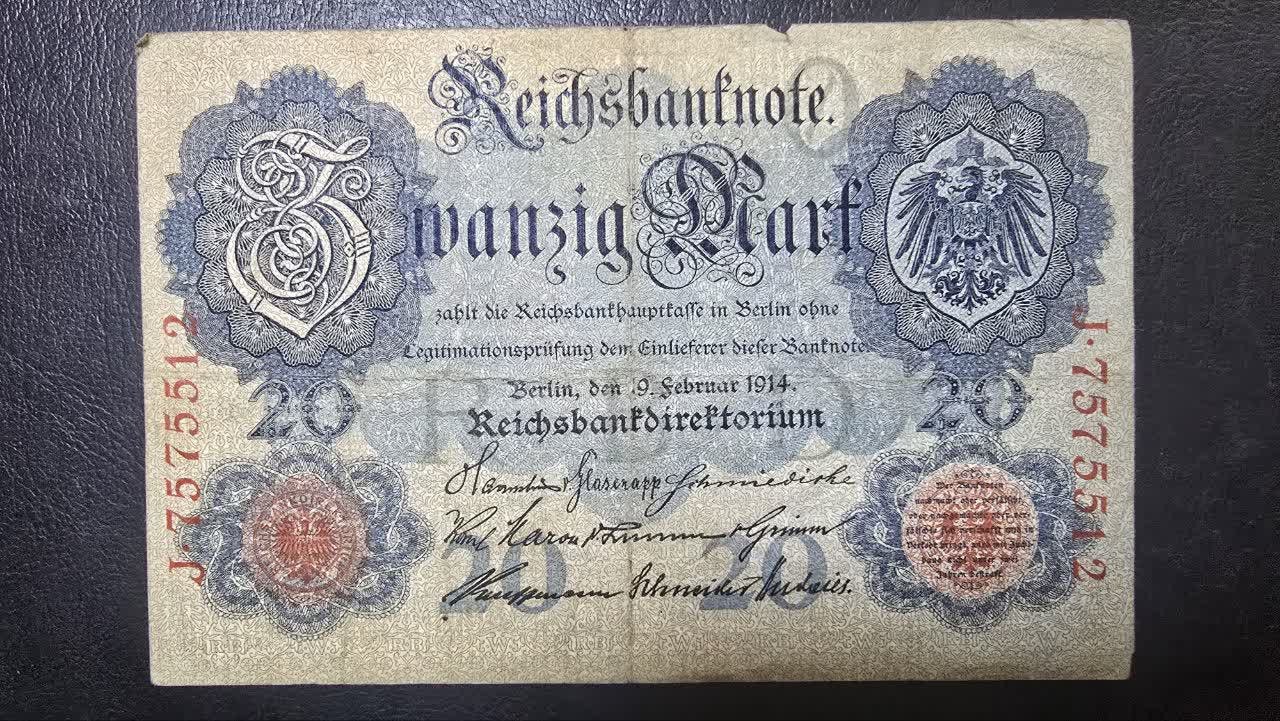 اسکناس 20 مارک آلمان 1914