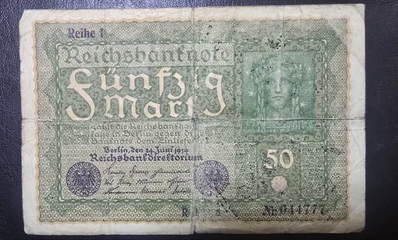 اسکناس 50 مارک آلمان 1919
