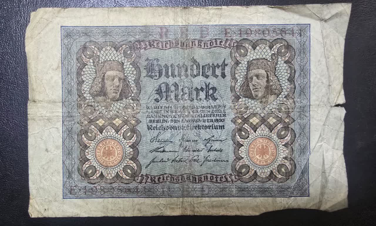 اسکناس 100 مارک آلمان 1920
