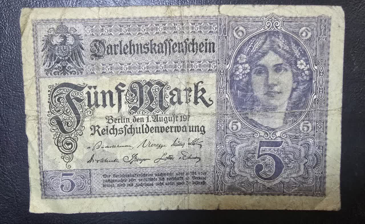 اسکناس 5 مارک آلمان 1917
