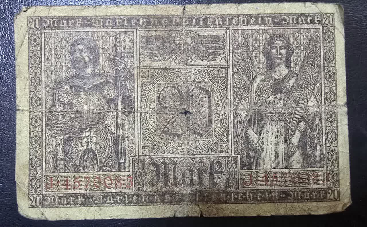 اسکناس 20 مارک آلمان 1918