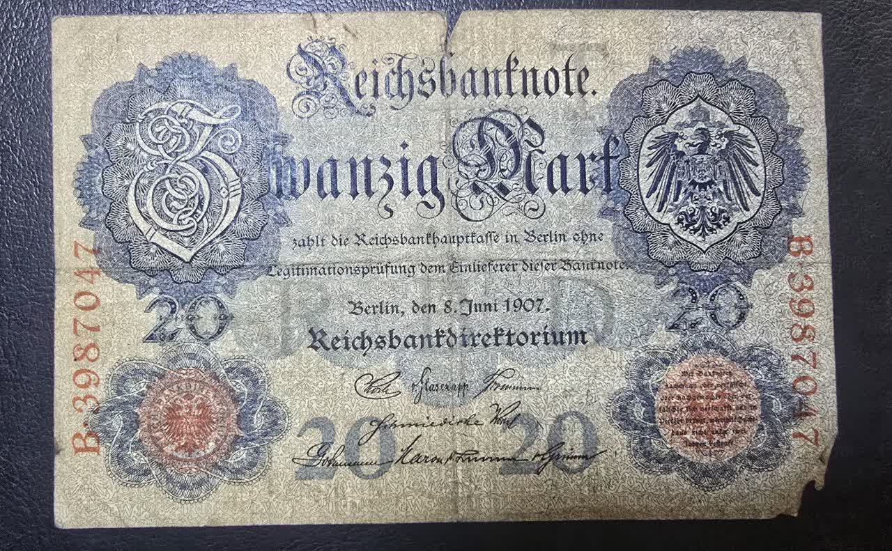اسکناس 20 مارک آلمان 1907