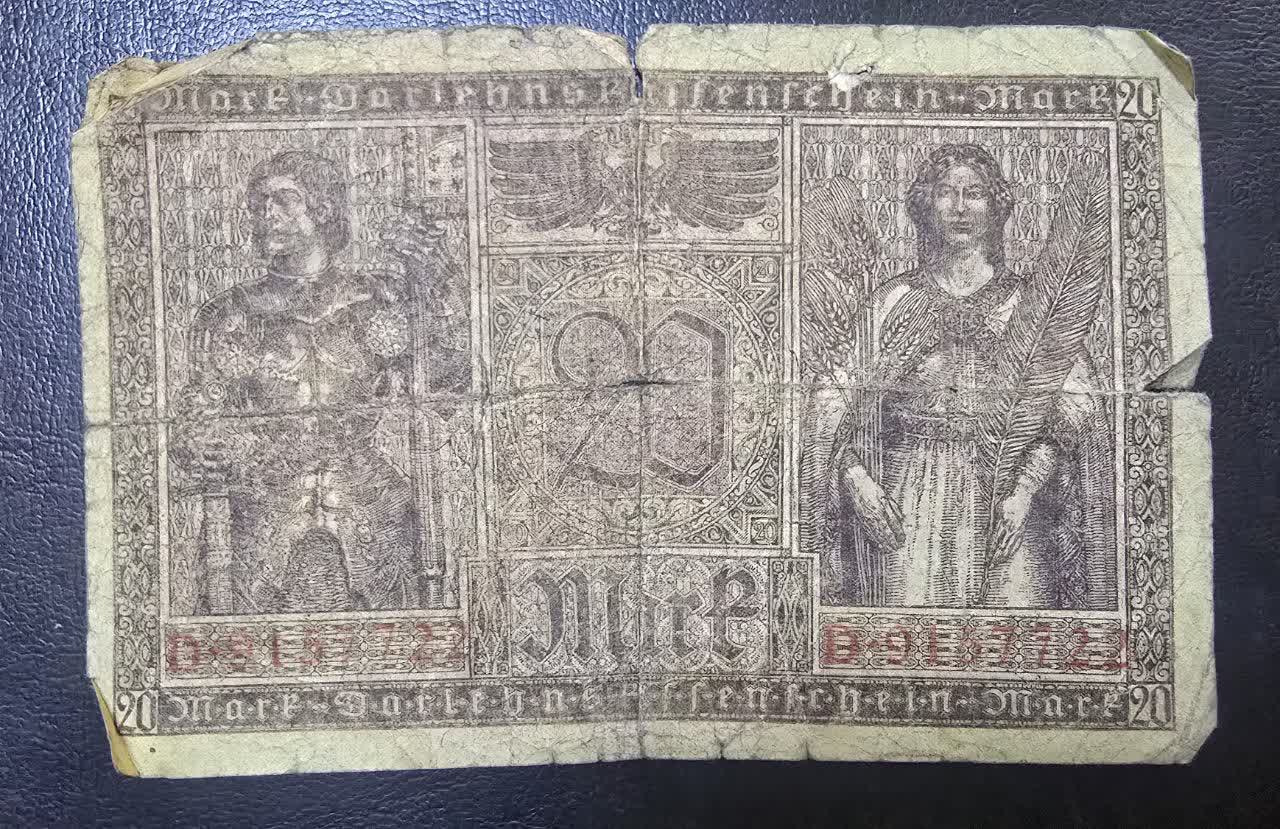 اسکناس 20 مارک آلمان 1918