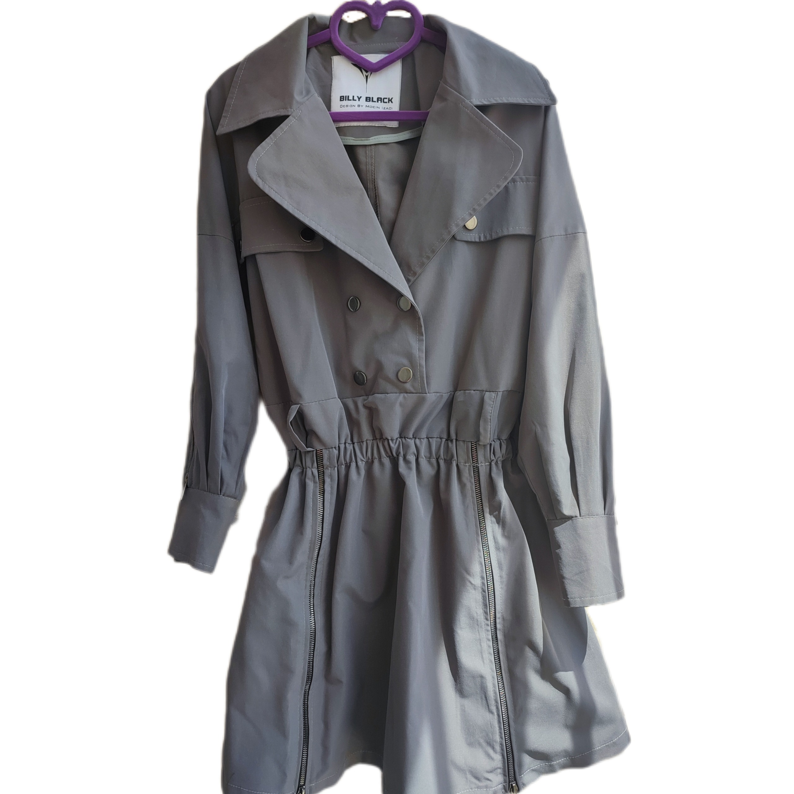 مانتو پاییزه طوسی میکرو