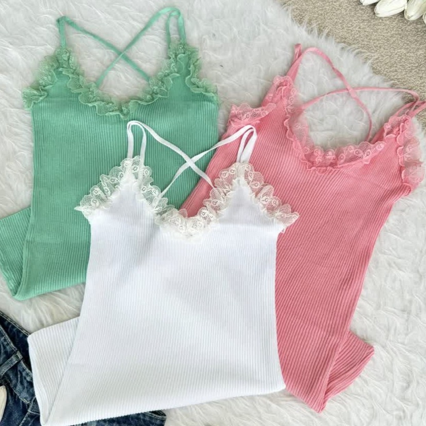 تاپ بافت وارداتی صورتی پشت ضربدری