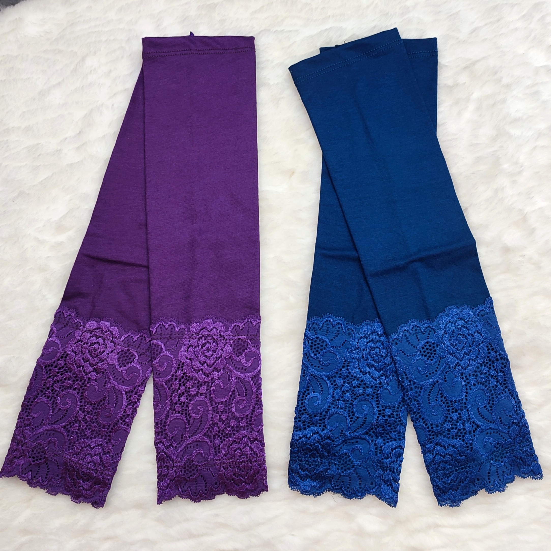 ساق دست نخی گیپوری دو عددی سورمه ای و بنفش