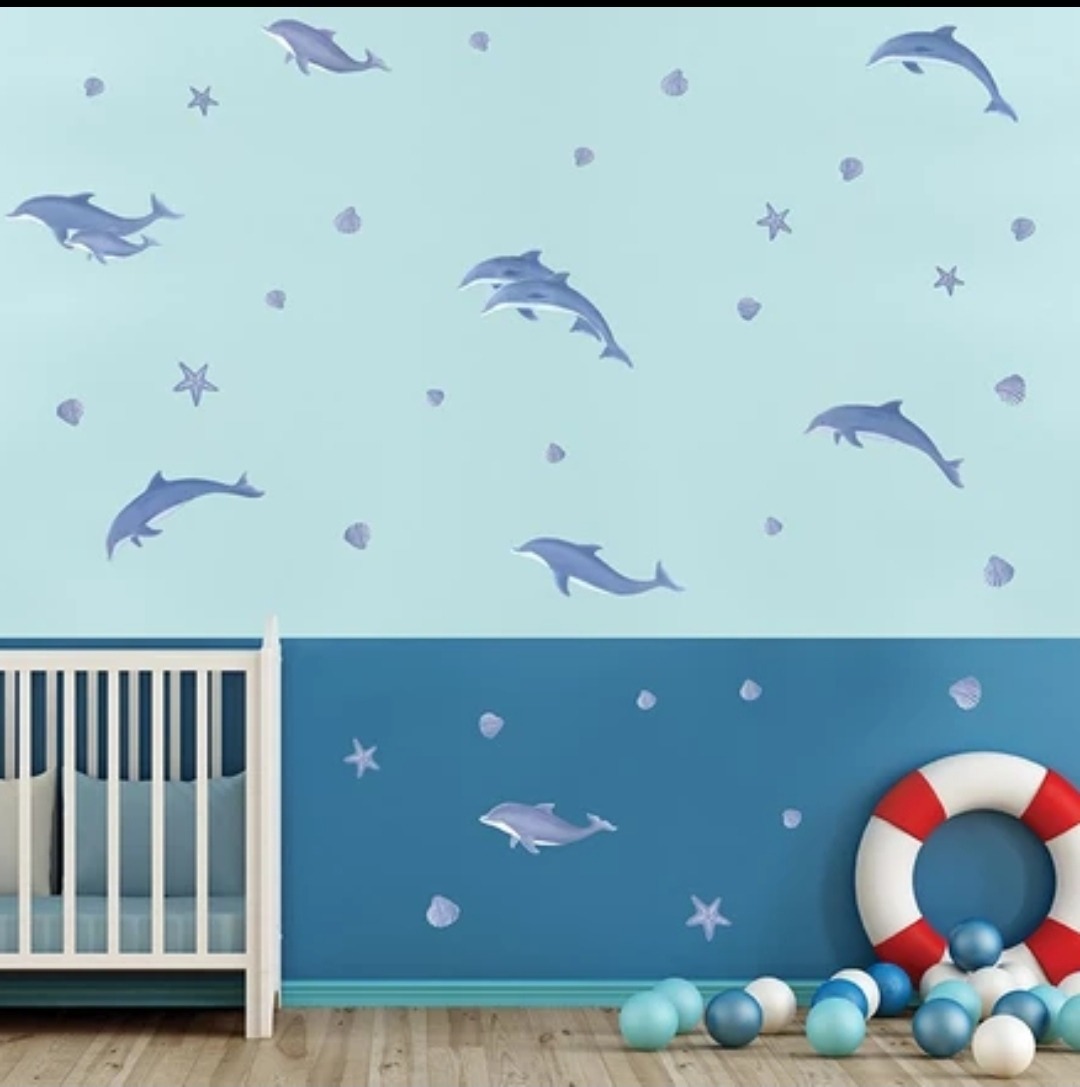 پک استیکر دیواری طرح دلفین وارداتی دکوفان